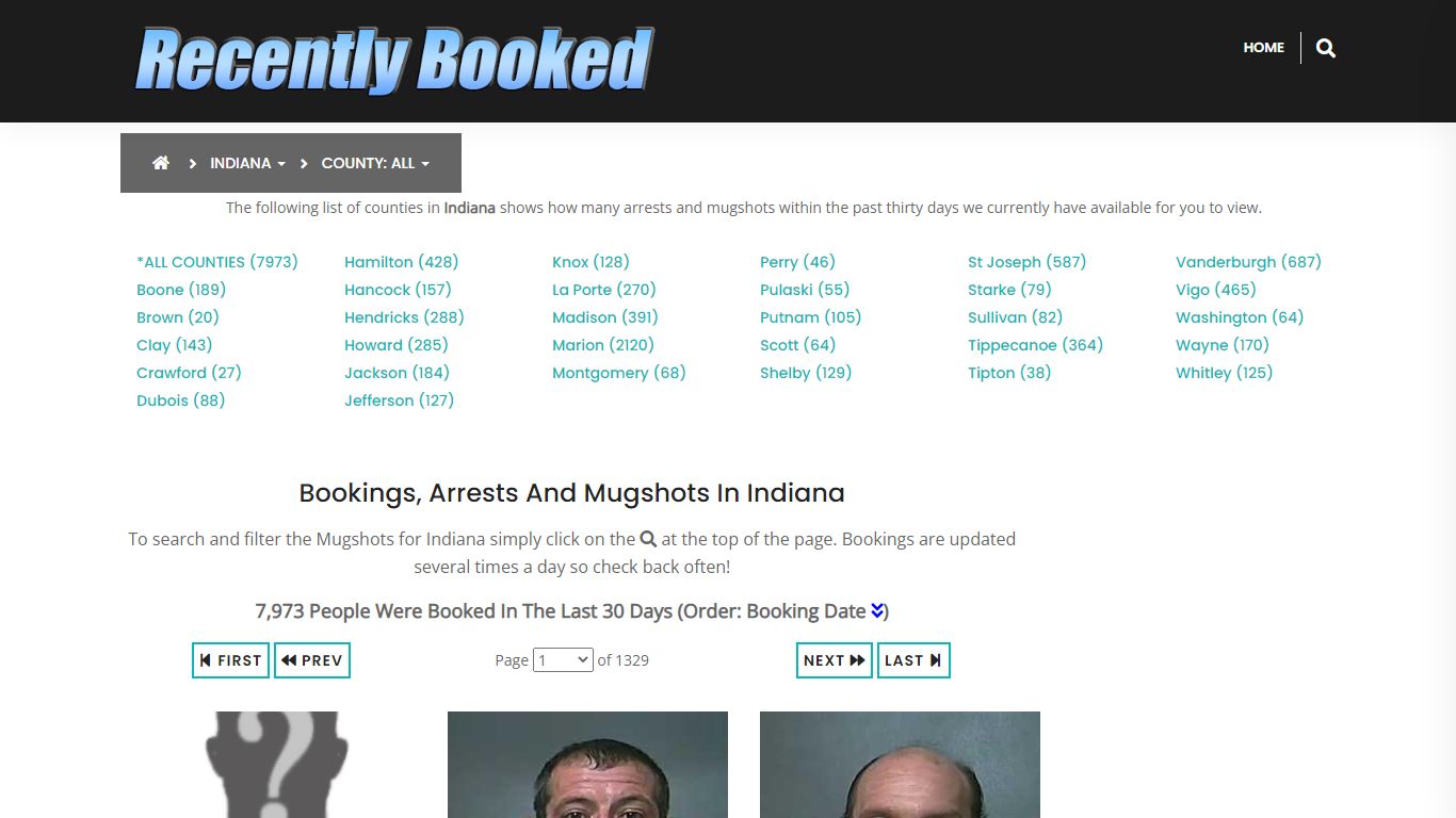 Recent bookings, Arrests, Mugshots in Indiana - Recently Booked